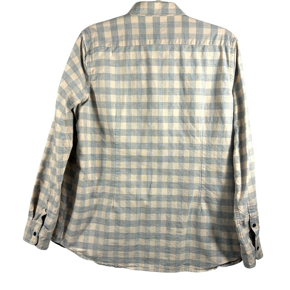 Natural Basix Men's Large Cotton Button-Up Plaid Long Sleeve Shirt - Picture 2 of 9